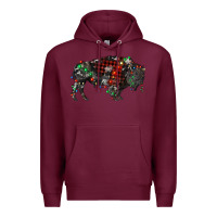 Burgundy christmas bison Premium Hoodie - RanaPortraitStore