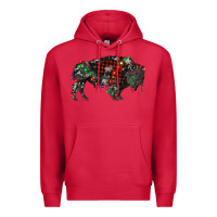 Cardinal christmas bison Premium Hoodie - RanaPortraitStore