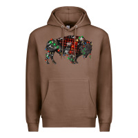 Chestnut christmas bison Premium Hoodie - RanaPortraitStore