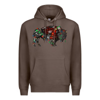 Coffee christmas bison Premium Hoodie - RanaPortraitStore