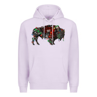Lilac christmas bison Premium Hoodie - RanaPortraitStore
