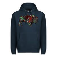 Navy christmas bison Premium Hoodie - RanaPortraitStore
