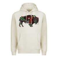 Oatmeal Heather christmas bison Premium Hoodie - RanaPortraitStore