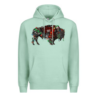 Seafoam christmas bison Premium Hoodie - RanaPortraitStore