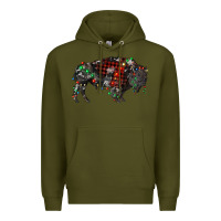 Army Green christmas bison Premium Hoodie - RanaPortraitStore
