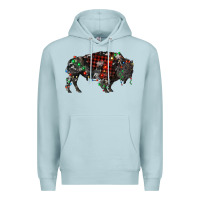 Blue Mist christmas bison Premium Hoodie - RanaPortraitStore