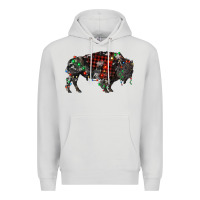 Dove Grey christmas bison Premium Hoodie - RanaPortraitStore