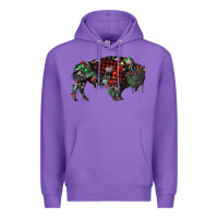 Purple christmas bison Premium Hoodie - RanaPortraitStore