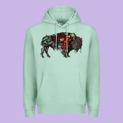 Christmas Bison Premium Hoodie Designed By Ranaportraitstore