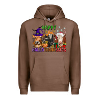 Chestnut happy hallothanksmas with cow Premium Hoodie - texasbilliewilder
