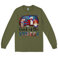 Army Green land of the free caravan gnomies Long Sleeve Tee - BarkalooDesign