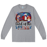 Heather Grey land of the free caravan gnomies Long Sleeve Tee - BarkalooDesign
