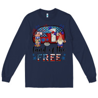 Navy land of the free caravan gnomies Long Sleeve Tee - BarkalooDesign