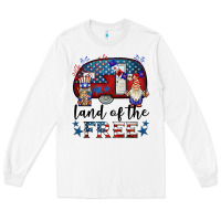 White land of the free caravan gnomies Long Sleeve Tee - BarkalooDesign