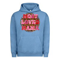 Pigment Pebble Blue most loved mama Urban Hoodie - texasbilliewilder