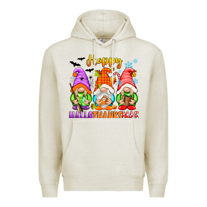 Happy Hallothanksmas Gnomes Premium Hoodie by texasbilliewilder | Teevron