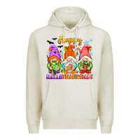 Oatmeal Heather happy hallothanksmas gnomes Premium Hoodie - texasbilliewilder
