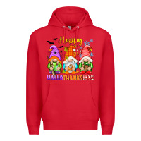 Red happy hallothanksmas gnomes Premium Hoodie - texasbilliewilder