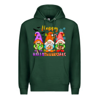 Sports Green happy hallothanksmas gnomes Premium Hoodie - texasbilliewilder