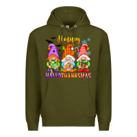 Army Green happy hallothanksmas gnomes Premium Hoodie - texasbilliewilder