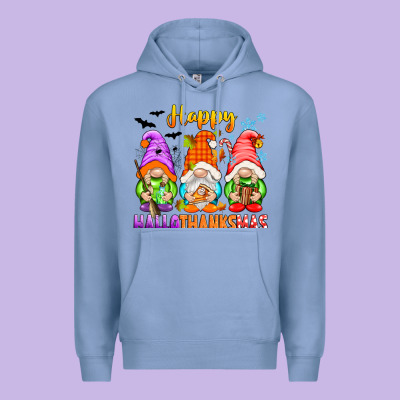 Happy Hallothanksmas Gnomes Premium Hoodie Designed By Texasbilliewilder