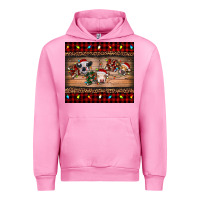 Fuchsia Pink hohoho christmas cows Urban Hoodie - RanaPortraitStore