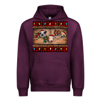 Mauve Wine hohoho christmas cows Urban Hoodie - RanaPortraitStore
