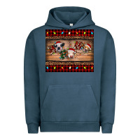 Pigment Midnight Navy hohoho christmas cows Urban Hoodie - RanaPortraitStore