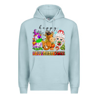 Blue Mist happy hallothanksmas farm animals Premium Hoodie - texasbilliewilder