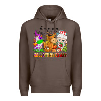 Coffee happy hallothanksmas farm animals Premium Hoodie - texasbilliewilder
