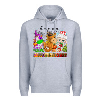 Heather Grey happy hallothanksmas farm animals Premium Hoodie - texasbilliewilder