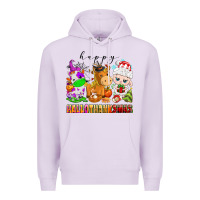 Lilac happy hallothanksmas farm animals Premium Hoodie - texasbilliewilder