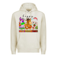 Oatmeal Heather happy hallothanksmas farm animals Premium Hoodie - texasbilliewilder