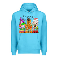 Ocean Blue happy hallothanksmas farm animals Premium Hoodie - texasbilliewilder