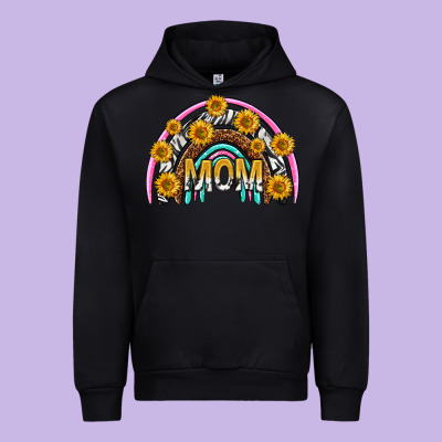 Mom With Sunflower Rainbow Mothers Day Urban Hoodie Designed By Texasbilliewilder