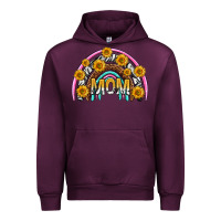 Mauve Wine mom with sunflower rainbow mothers day Urban Hoodie - texasbilliewilder