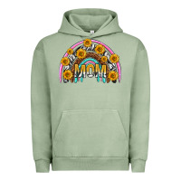 Pigment Oil Green mom with sunflower rainbow mothers day Urban Hoodie - texasbilliewilder