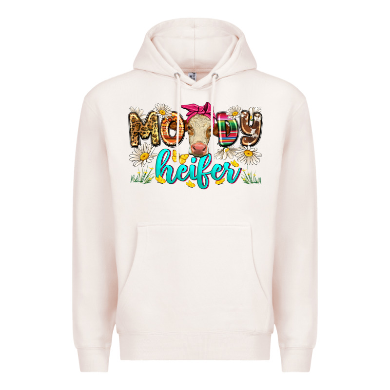 Moody Heifer Premium Hoodie by Zillion Design Studio | Teevron