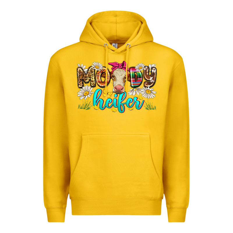 Moody Heifer Premium Hoodie by Zillion Design Studio | Teevron