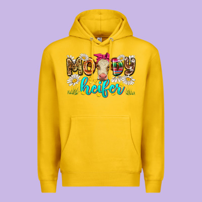 Moody Heifer Premium Hoodie Designed By Zillion Design Studio