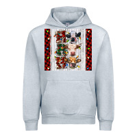 Heather Grey ho ho ho christmas cow Urban Hoodie - RanaPortraitStore