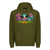 Army Green mom with cow Premium Hoodie - Zillion Design Studio