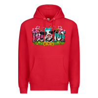 Red mom with cow Premium Hoodie - Zillion Design Studio
