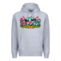 Heather Grey mom with cow Premium Hoodie - Zillion Design Studio