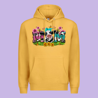 Mom With Cow Premium Hoodie Designed By Zillion Design Studio