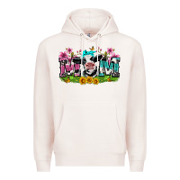 Pale Pink mom with cow Premium Hoodie - Zillion Design Studio