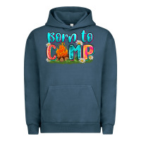 Pigment Midnight Navy born to camp Urban Hoodie - Zillion Design Studio