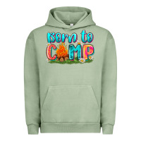 Pigment Oil Green born to camp Urban Hoodie - Zillion Design Studio