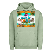 Pigment Oil Green born to camp Urban Hoodie - Zillion Design Studio