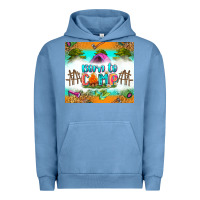 Pigment Pebble Blue born to camp Urban Hoodie - Zillion Design Studio